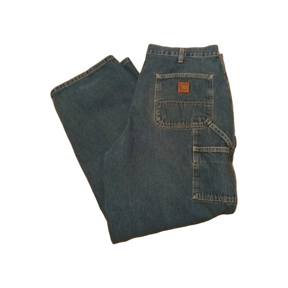 Carhartt‎ Jeans Mens Workwear Denim Carpenter Pants Blue B13 DST - 38x32 (36x30)